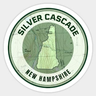 New Hampshire Map - Silver Cascade Sticker